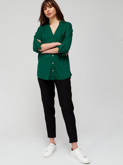 Cupro Relaxed Shirt - Green. UK 10 **** V522