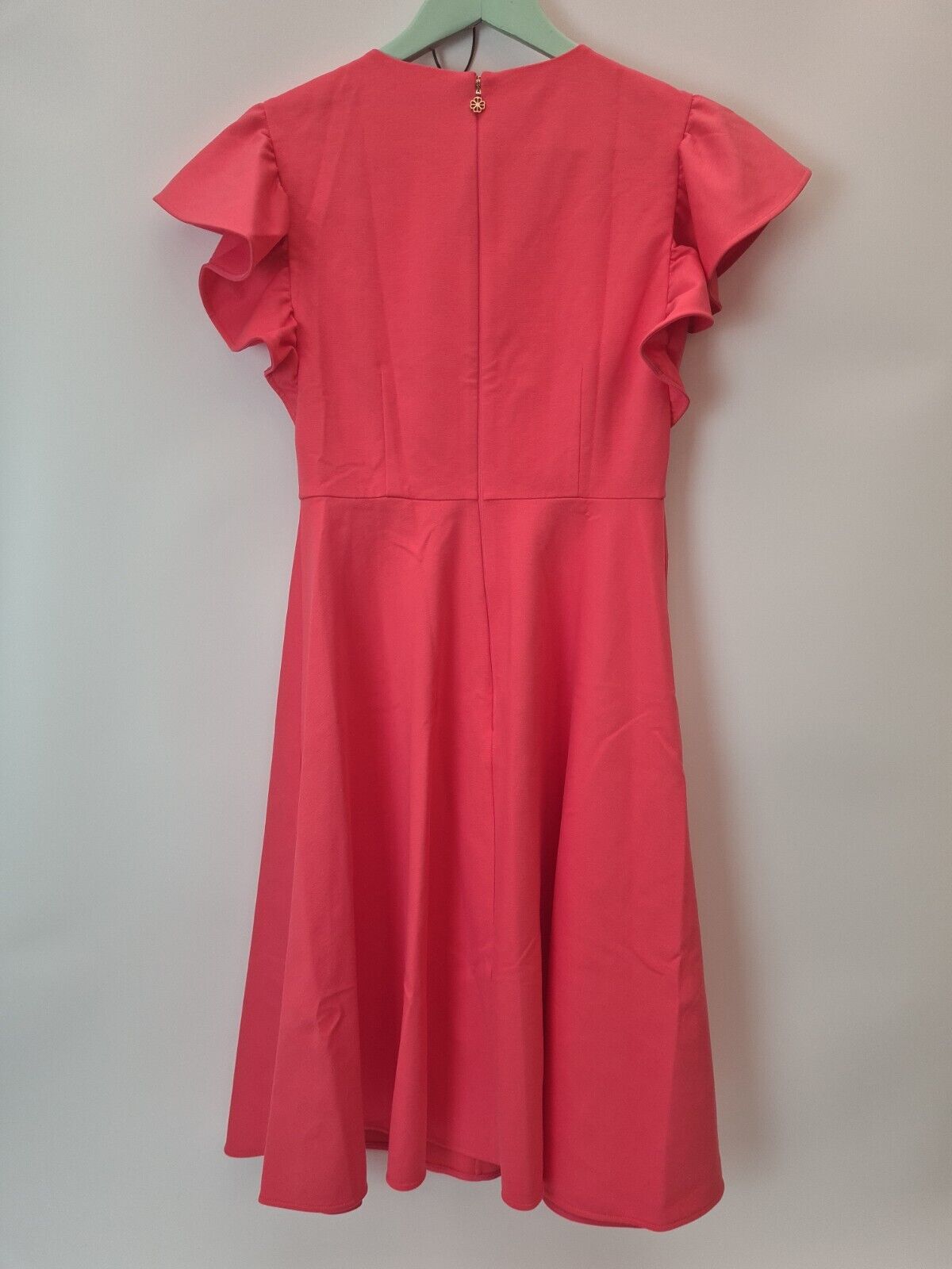 Kate Spade Flutter Sleeve Ponte Dress .Dark Coral Pink. Size UK 8 **** V27