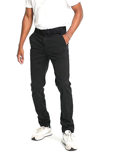 Calvin Klein slim fit garment dyed chinos with belt-black.UK W40L32 ****Ref 354