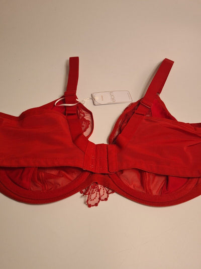 Elomi Priya Plunge Underwired Red Bra Size UK 44E **** V524