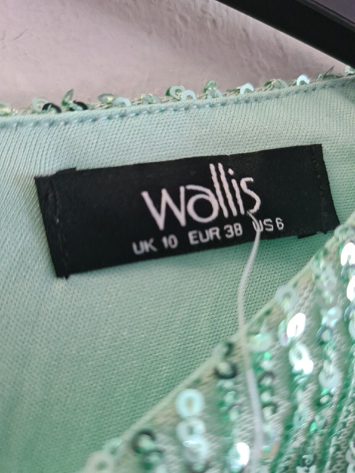 Wallis Sequin Open Back Dress Aqua Size 10 BNWT Ref****V502