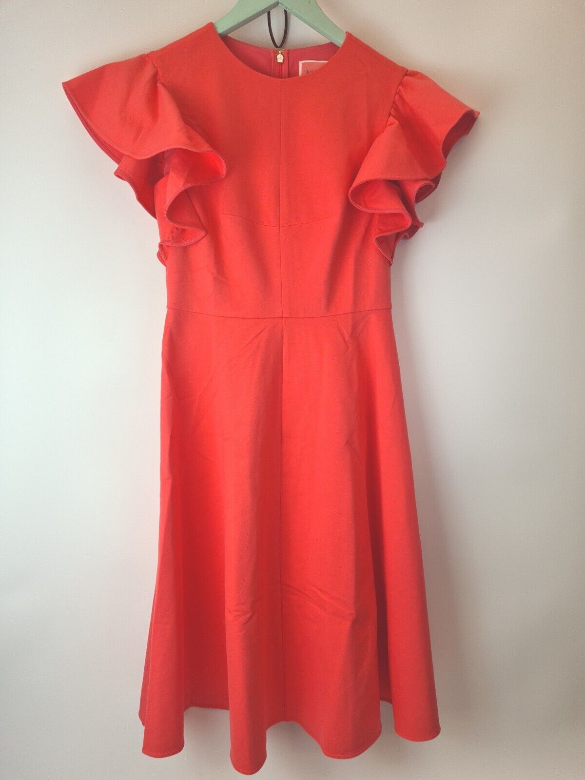 Kate Spade Flutter Sleeve Ponte Dress .Dark Coral Pink. Size UK 8 **** V27