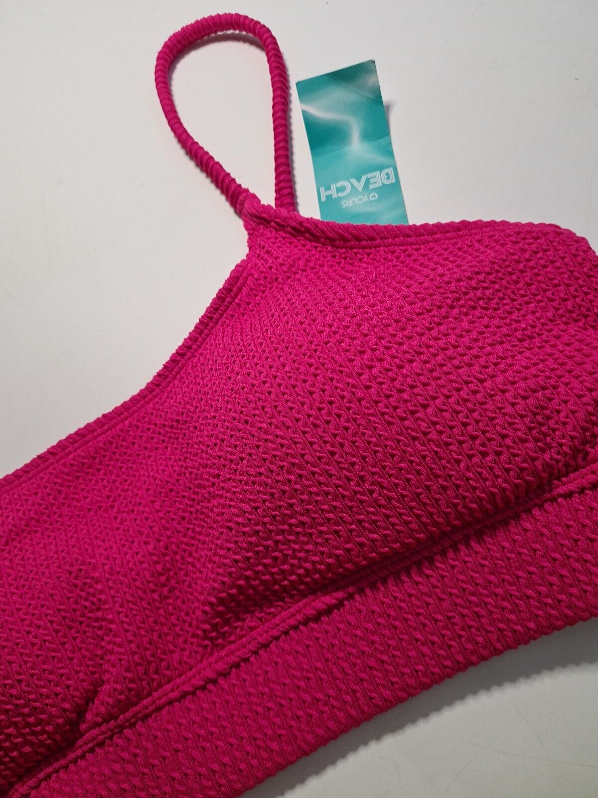 Yours Beach Pink Texture Plus Bikini Top Uk18 ****Ref V191