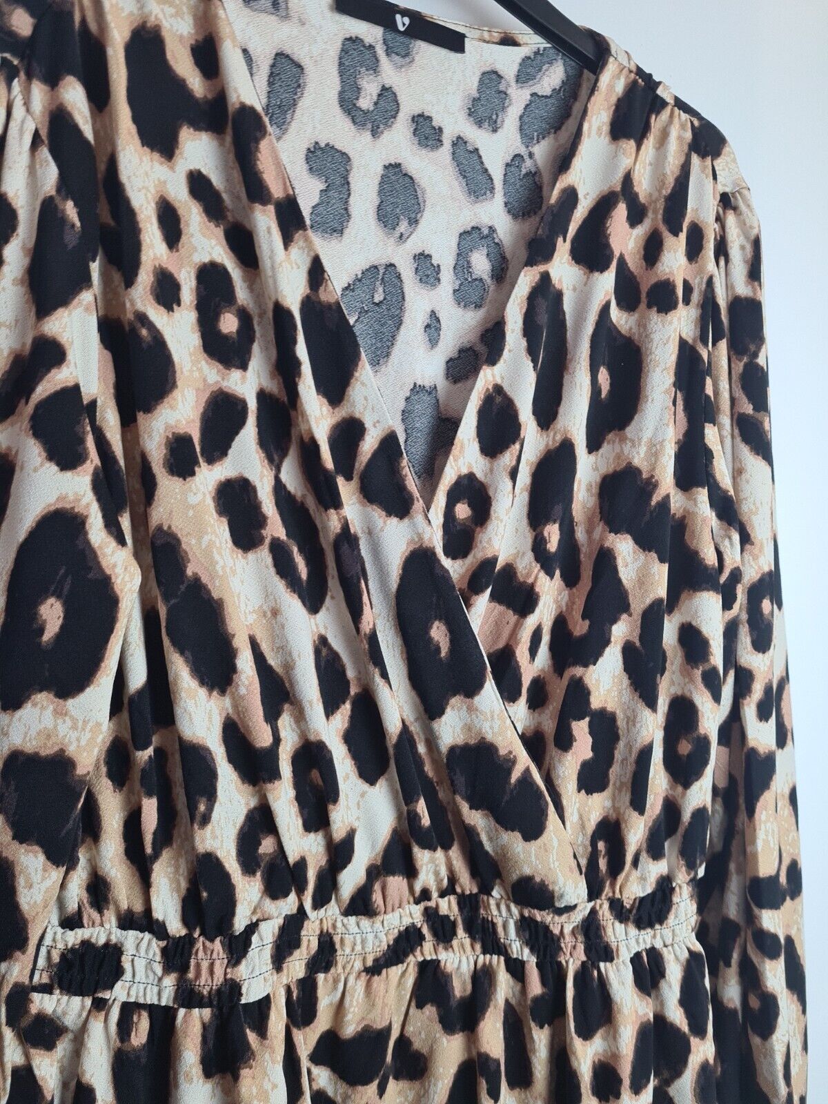 Womens Animal Print Wrap Tiered Skater Dress Size 14 **** V302