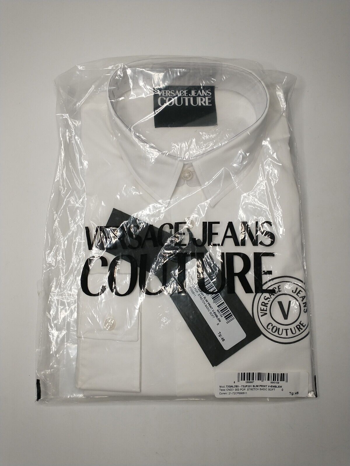Versace Jeans Basic Stretch Shirt - White - Size 46 **** Ref V32