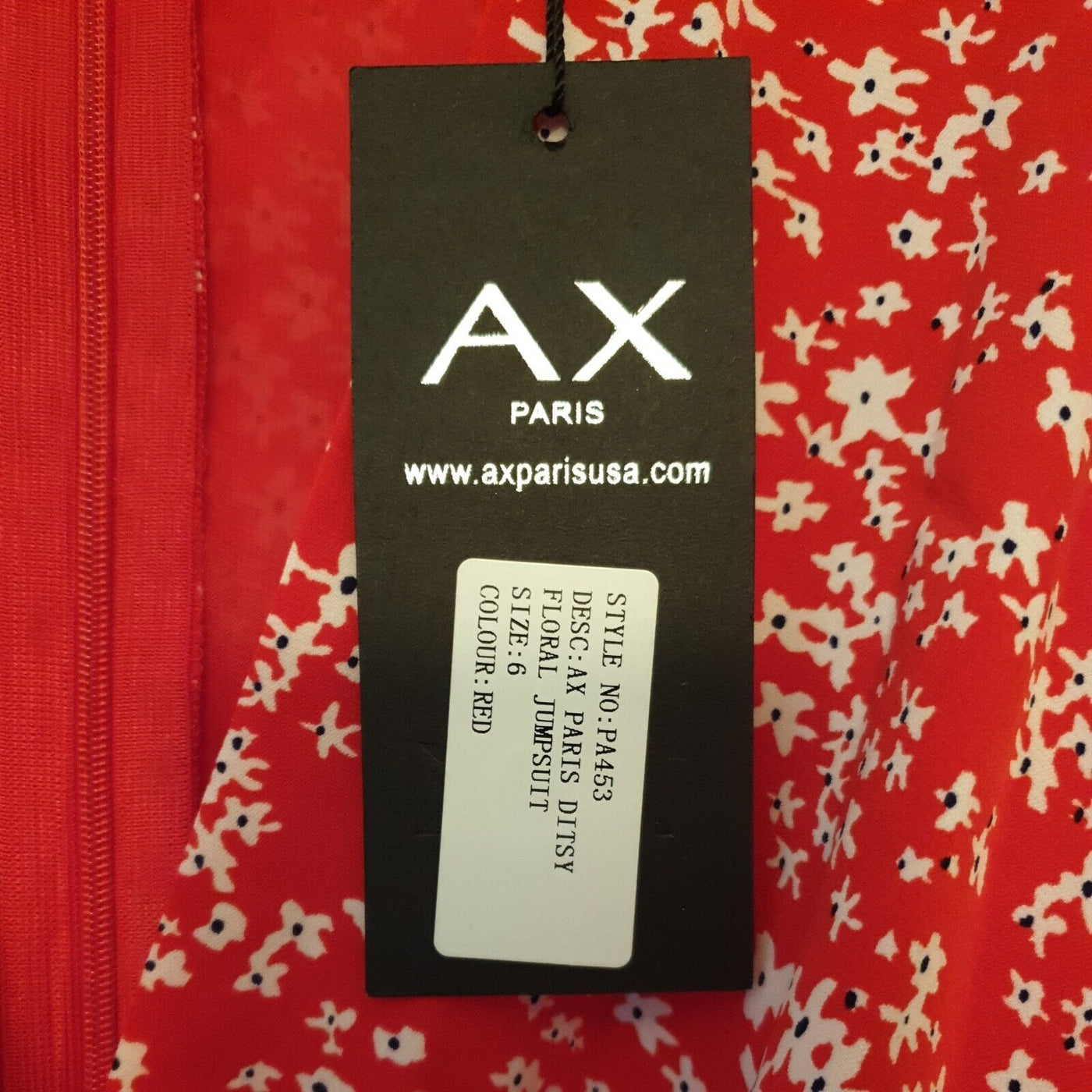 AX Paris Ditsy Floral Jumpsuit Red Size 6****Ref V68