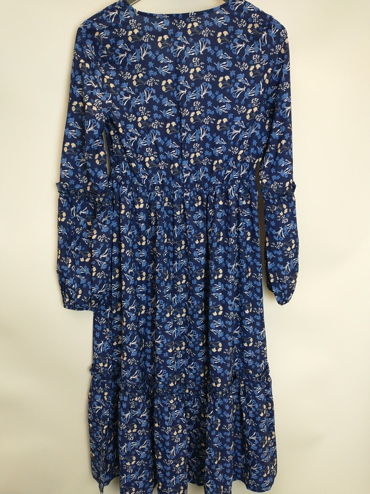 In The Style Jac Jossa Navy Floral Print Tiered Maxi Dress Size UK 6 **** V35