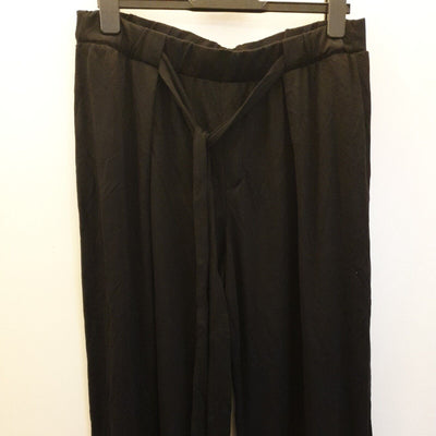 Womens Black Elasticated Waist Wide Leg Black Bottoms UK 12  ****Ref V392