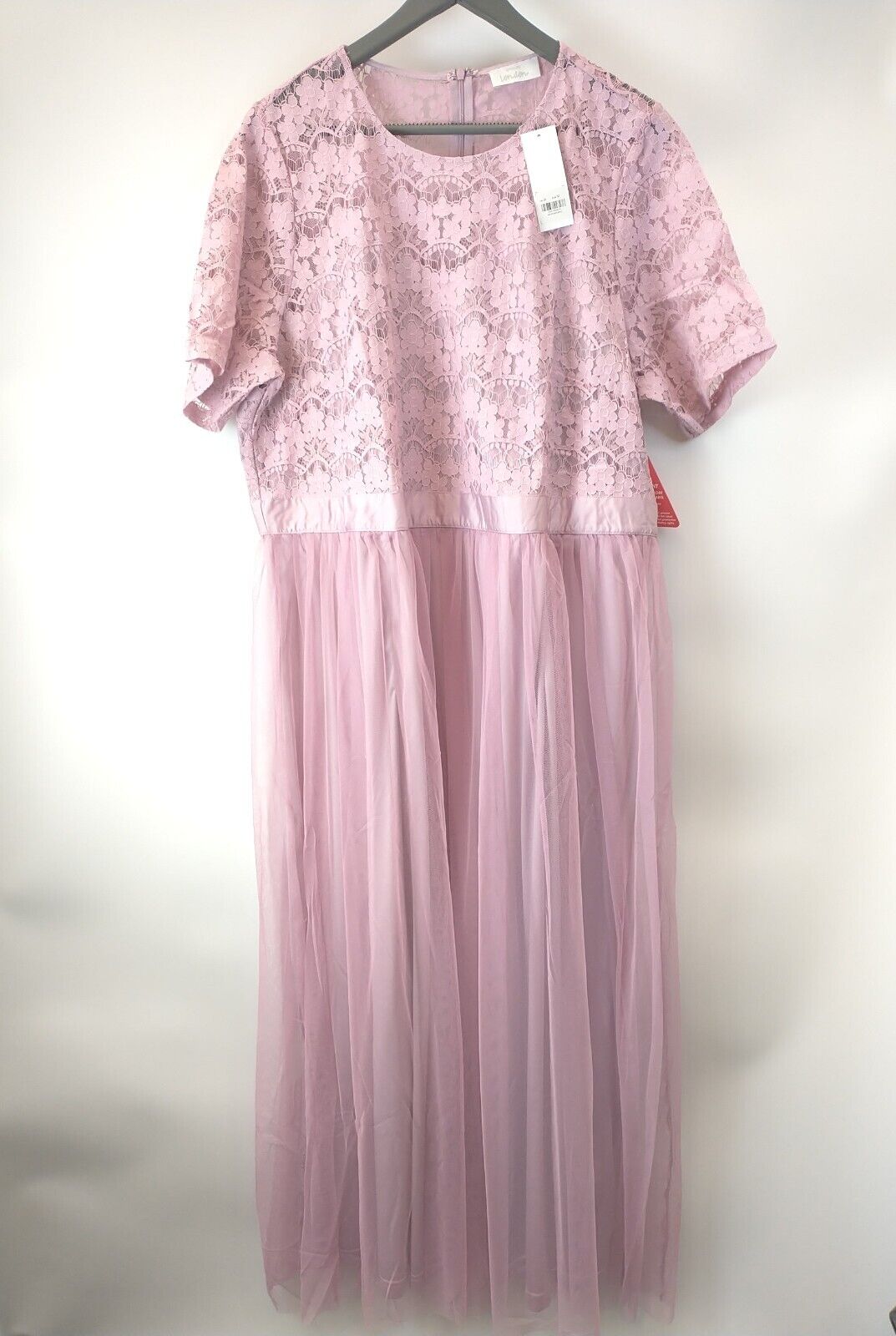 Yours London Lace Sweetheart Pink Bridesmaid Maxi Dress Size 24 **** V27