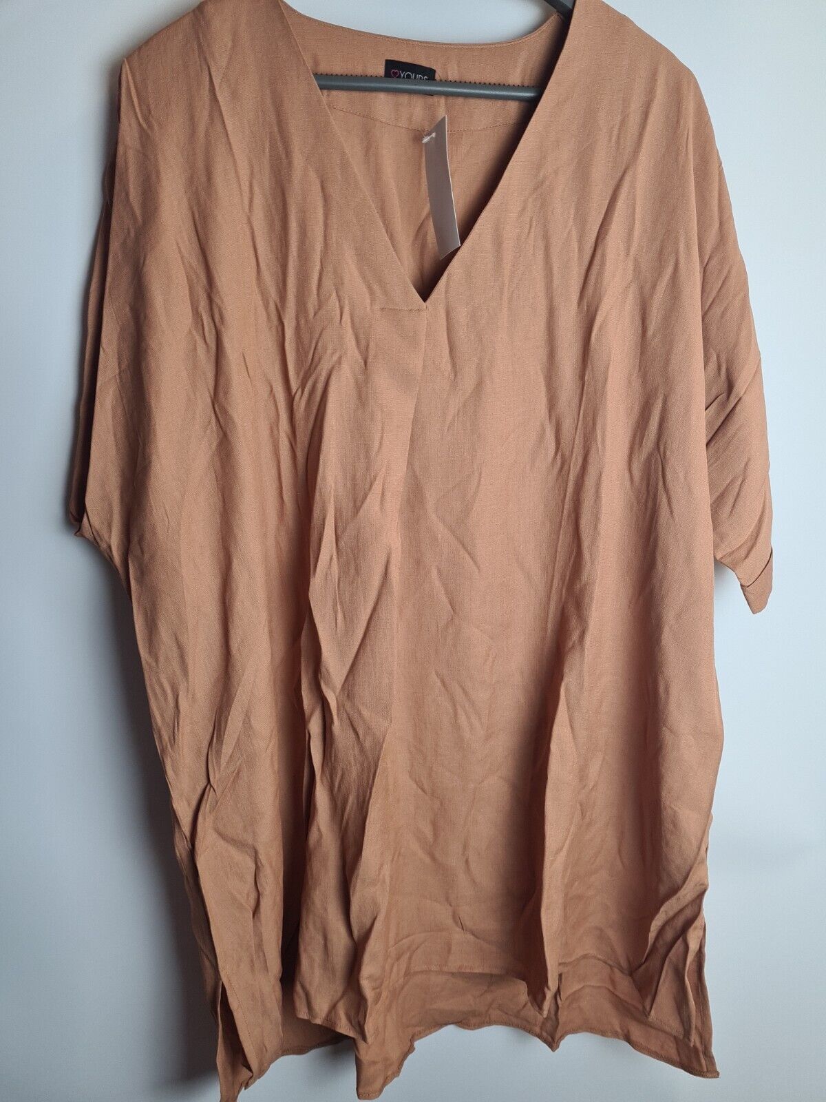 Yours Brown Grown On Sleeve Chiffron Shirt Size 22-24 **** V257