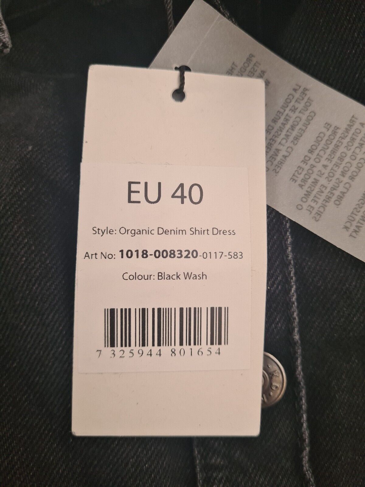 NA-KD Black Denim Shirt Dress Size UK 12 **** V37
