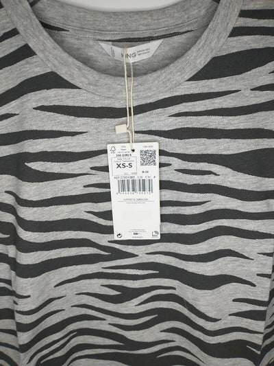 Mango Girls Zebra T-Shirt Size XS-S