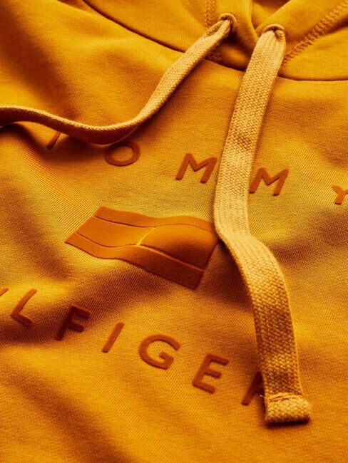 Tommy Hilfiger Regular Flock Gold Logo Hoodie Size XS *** V501