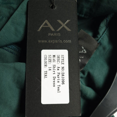 AX Paris Teal Midi Shirt Dress Size 14****Ref V56