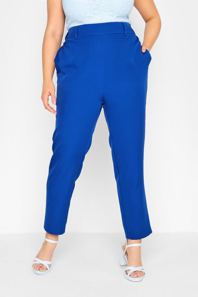 Yours Clothing Curve Cobalt Blue Tapered Trousers Size 16 **** V384