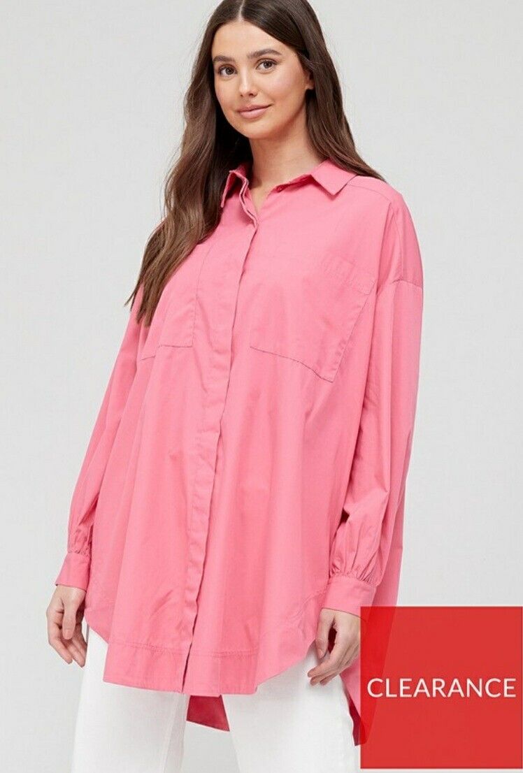 Pieces Oversized Pink Shirt UK Small ****Ref V418