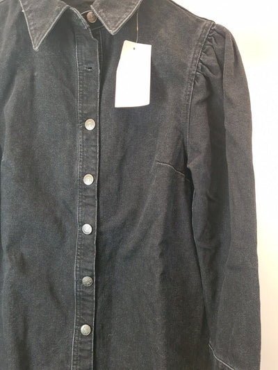 NA-KD Black Denim Shirt Dress Size UK 10 **** V499