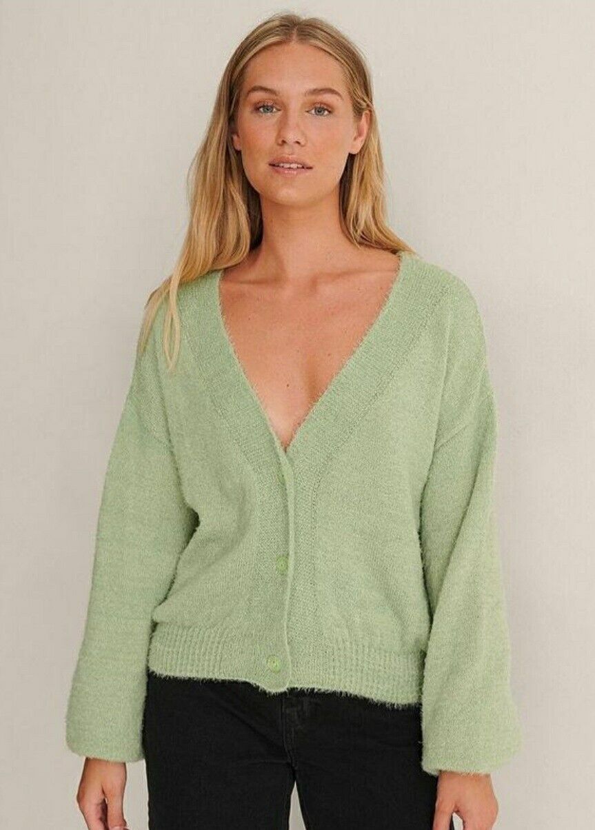 Na-kd Oversized Knitted Cardigan Green Size S****Ref V488
