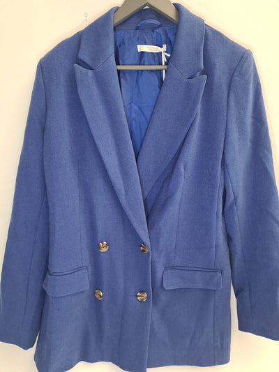 Michelle Keegan Double Breast Crepe Blue Blazer Size 10 **** VH5