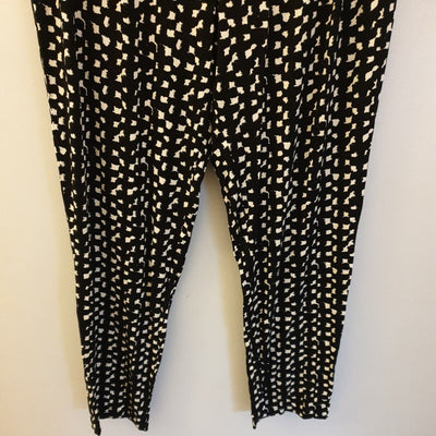 Womens Black/White Mono Elasticated Waist Trousers UK 12 ****Ref V431