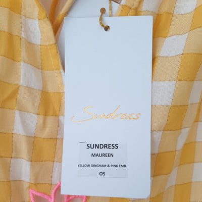 Sundress Yellow Gingham & Pink One Size****Ref V26