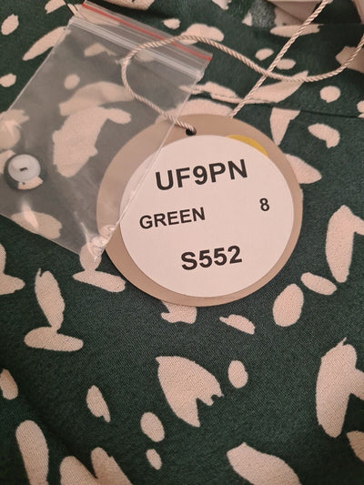 Apricot Green Floral Dress. UK 8 **** Ref V284