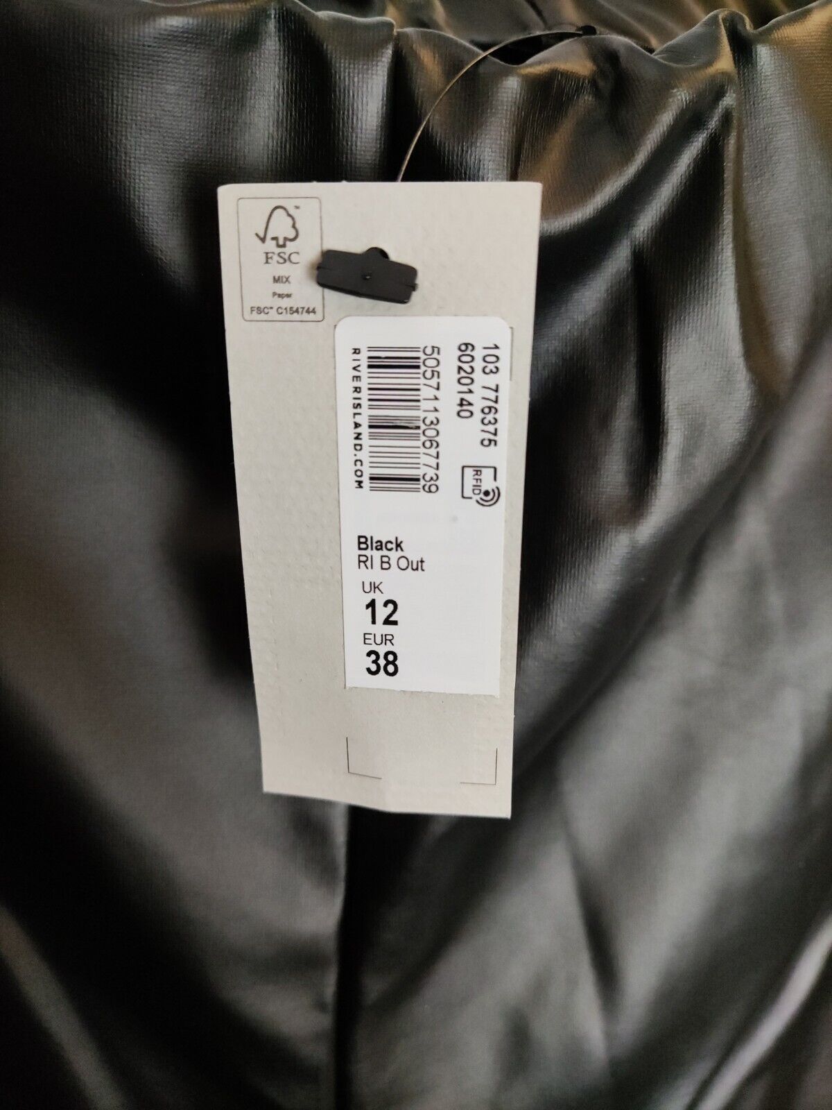 River Island PVC Leggings. Black. UK 12. **** Ref V73