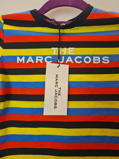 Marc Jacobs Boys Multi Coloured Striped Logo T-Shirt Size 4 Years **** V27