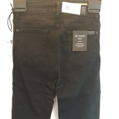 For All Mankind Aubrey Slim Illusion Luxe Gravity Jeans Black Size 26 **** SW13