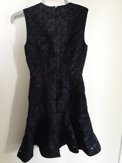 Reiss Saffy- Jacquard Fit Dress Night Navy Uk6 Ref A24+25