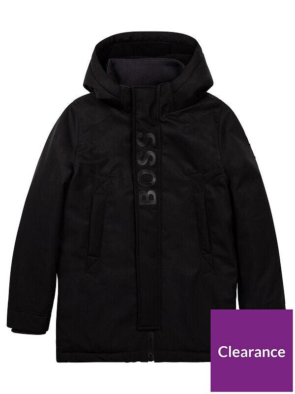 Hugo Boss Boys Black Hooded Parka Aged 4 Years *** V271