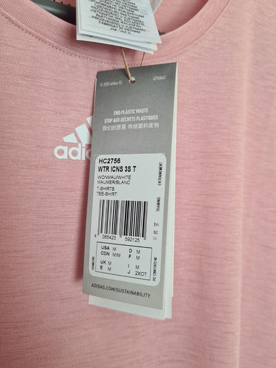 Adidas Performance Wtr Icns 3 Stripes Pink T-Shirt Size Medium **** V35