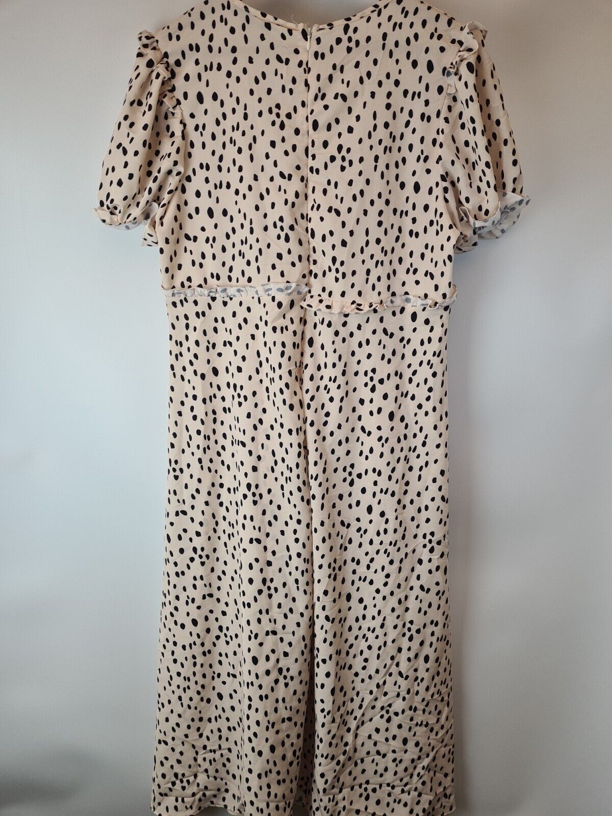 Missguided Ss Ruffle Midaxi Smock Dalmatian Dress Size 16 **** V516