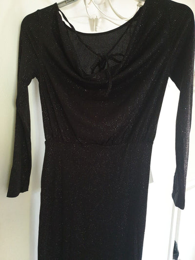 lipsy london dress alyssa Lurex Maxi Black Uk8 Ref A5