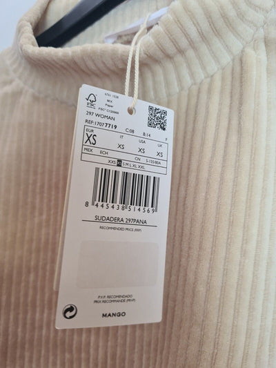 Mango Cream Pana Jumper Size XS (UK 6) **** V284