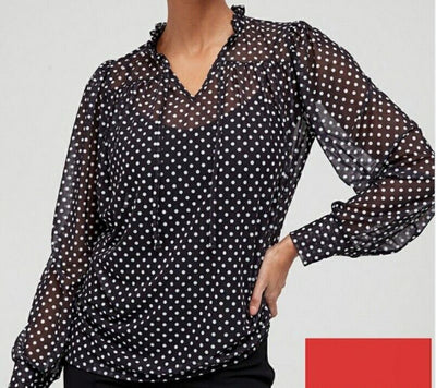 Spot Mesh Top Black Uk 16****Ref V377