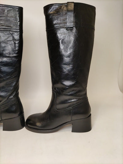 Office London. Leather Black Thigh High Boots. UK 4. ****VS1