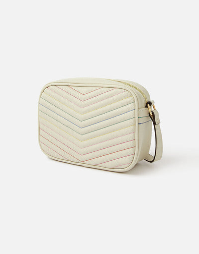 Accesorize Quilted Cream Chevron Cross-Body Bag **** SA1