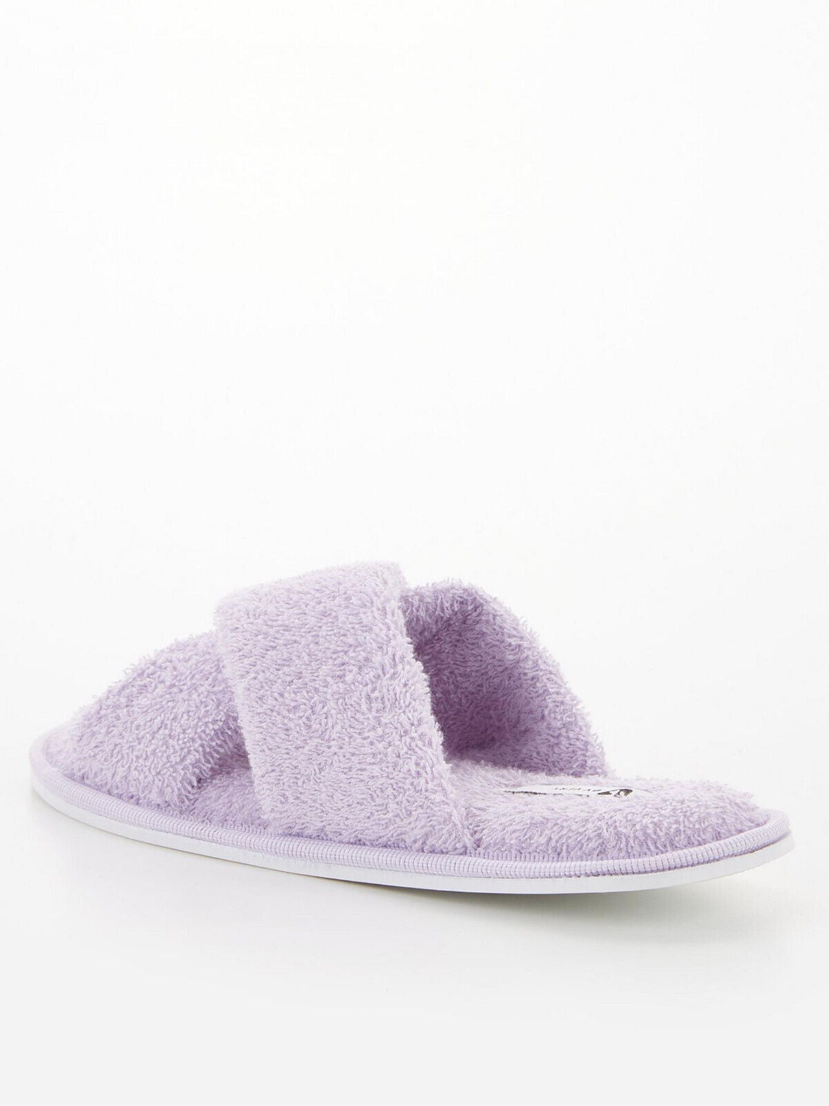 Waverly Cross Strap Towelling Lilac Slippers Size M (5-6) **** V280