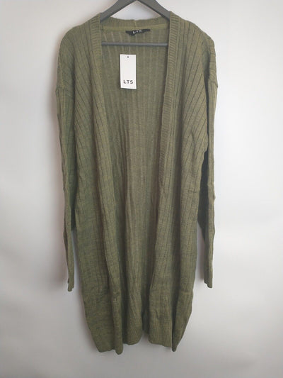 Long Tall Sally Longline Cardigan - Green - UK 10/12 **** Ref V214