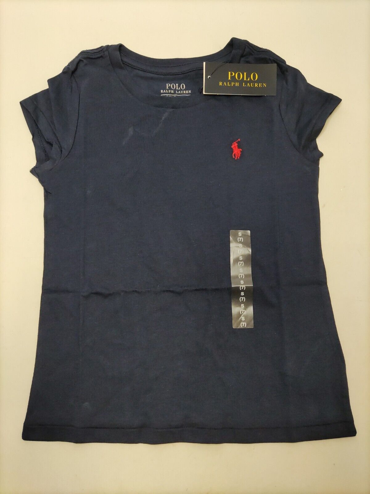 Polo Ralph Lauren Girls T-shirt. Navy.  7 Years. ****VA1