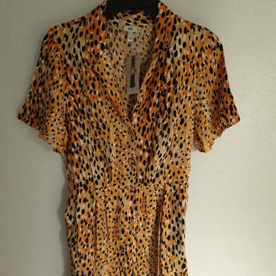 River Island Cali Tripper Animal Print Shirt playsuit UK 10 ****Ref V249