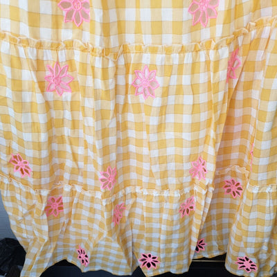 Sundress Maureen Yellow Gingham & Pink One Size