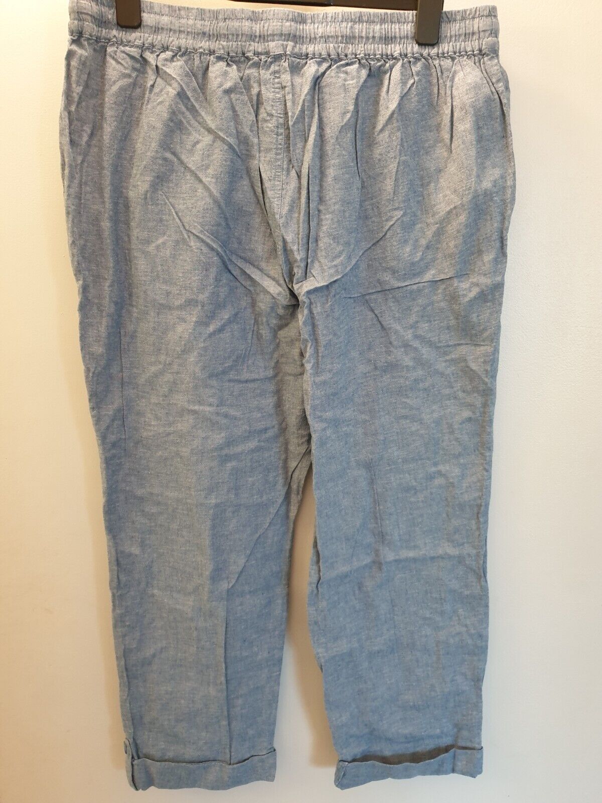 Womens Blue Elasticated Waist Wide Leg Trouser Uk20****Ref V381