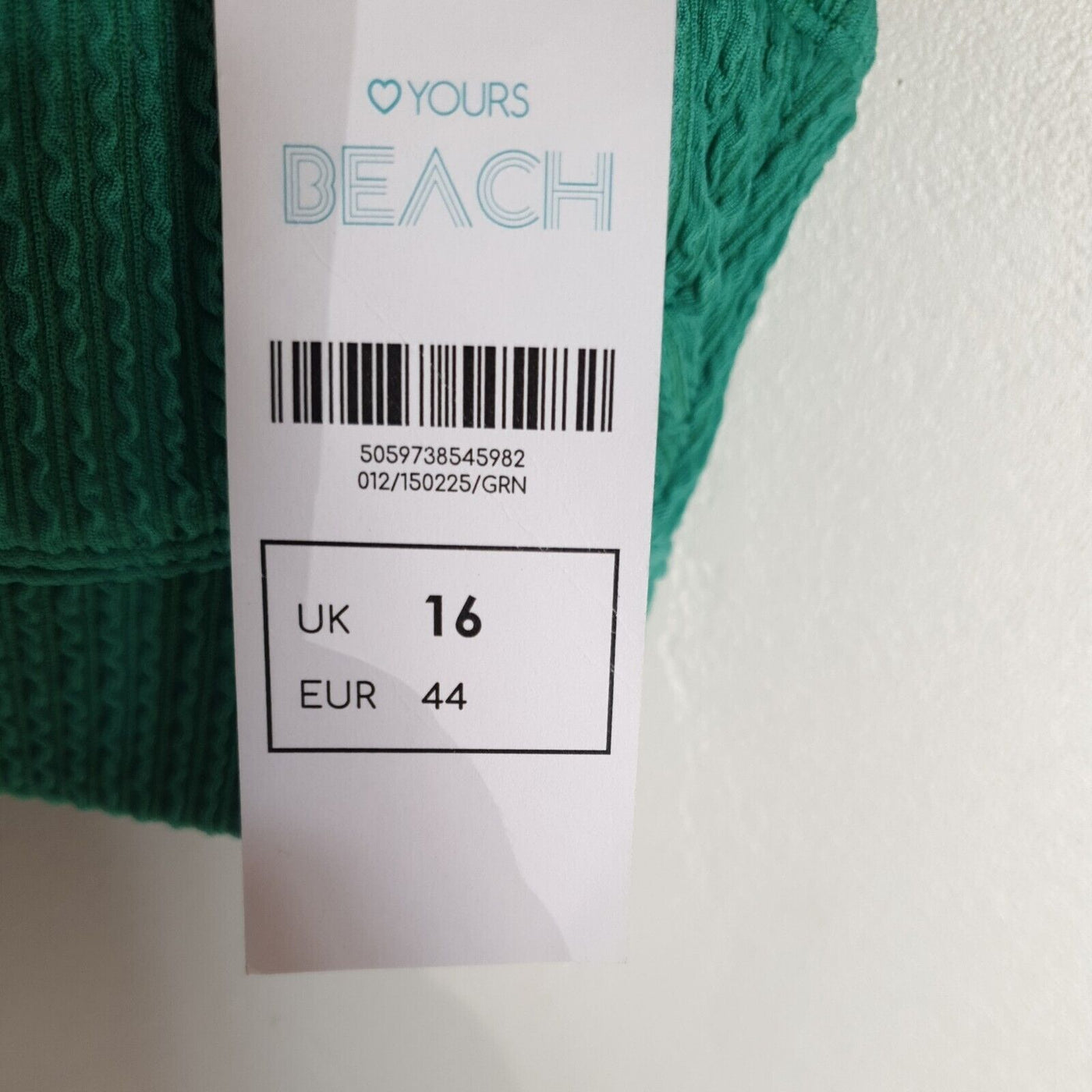 Yours Beach Green Textured Bikini Top Size 16****Ref V271