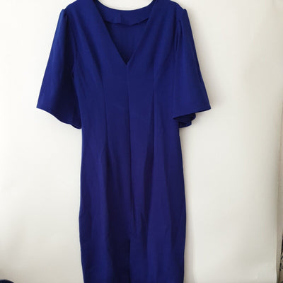 Quiz R. Blue Marc Round Neck Royal Blue Dress Size 14 ****Ref V336