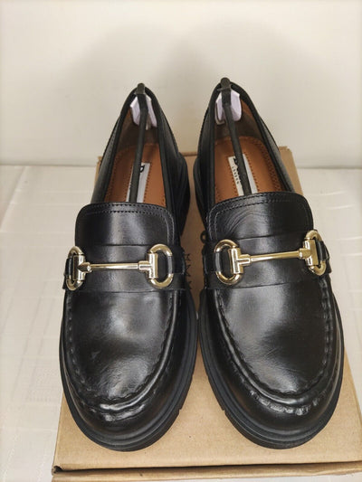 Dune London Grayce Kids Chunky Loafer. Leather Black. UK 1. ****RefVS2