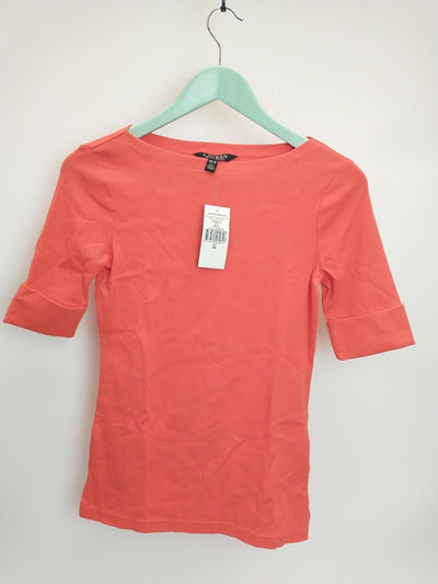 Ralph Lauren Orange Elbow Sleeve T-Shirt Size XS **** V27