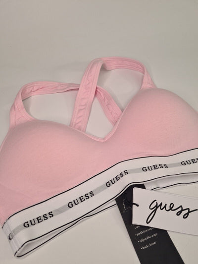 Guess Stretch Cotton Pink Padded Bralette Size XSmall **** VA1