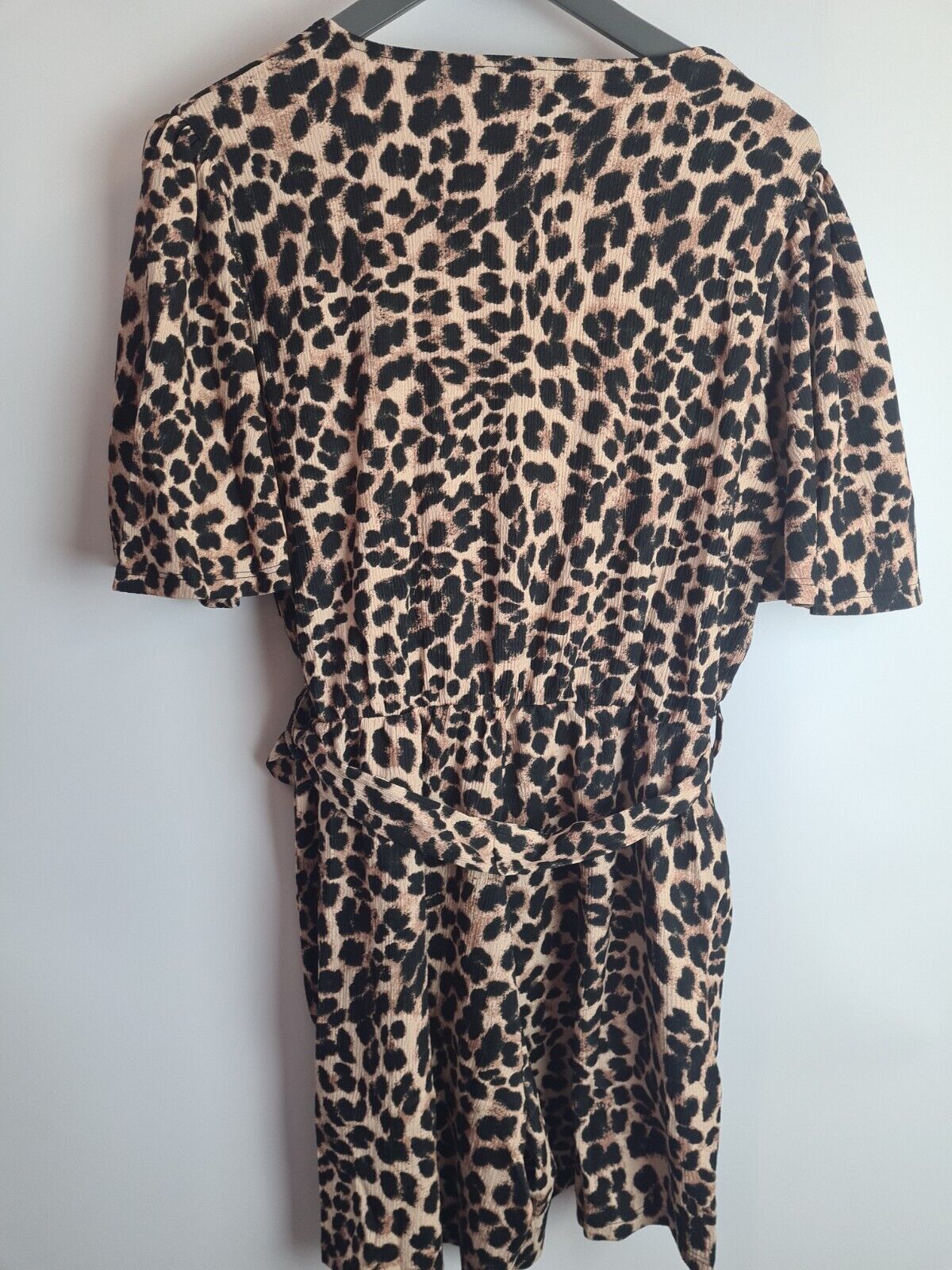 Womens Animal Print Belted Wrap Playsuit With Pockets Size 14 **** V277